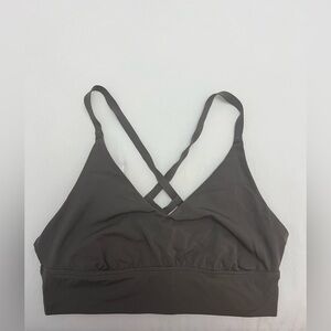 Aerie Grey Seamless Bra with V-Neck and Crossback